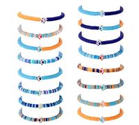 SAVITA 16 Pulseras Perro, Multicolor Arcilla Polimérica Pulseras con Patrones Patas Suministros de Decoración para Hombres Mujeres Bodas Fiestas de Cumpleaños
