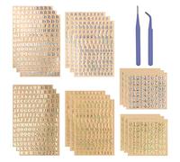 SAVITA 18 hojas Pegatinas con Números, Pegatinas con Letras Pegatinas de Números Adhesivas Letras Alfabeto Adhesivas para Álbumes de Recortes, Fotos, Manualidades