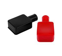 SAVITA 2 cubiertas de terminales de batería para automóviles, rojo y negro, de goma suave, positivo, negativo, aislantes, tapas protectoras flexibles para terminales de batería para coches, bicicletas