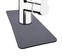 SAVITA 2 Piezas 38x14 cm Alfombrillas Absorbentes para Grifo, Envolventes Diatomita Alfombrilla para Grifo de Fregadero, Alfombrilla Cocina de Grifo para Grifos de Fregadero Baño Cocina (Gris)