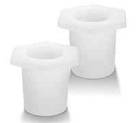 SAVITA 2 Piezas Anillo para Orificio de Sombrilla de Mesa, Silicona Umbrella Hole Ring en Forma de Cuña de Cono para Orificio de Mesa de Patio de 5-6,35cm, Sombrilla de Piscina de 3,8cm (Blanco)