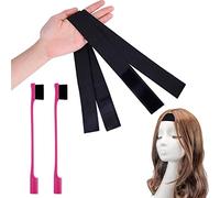 SAVITA 2 Piezas Bandas Peluca, Negro Banda Elastica para Pelucas Diadema para Peluca Correa de Peluca Elástica Lac Banda de Agarre de Peluca con 2 Piezas Cepillo para Borde de Peluca