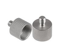 SAVITA 2 Piezas Micrófono Soporte Adaptador 5/8 a 1/4 Adaptador de Rosca de Tornillo Adaptador de Tornillo de Trípode para Soporte de Micrófono de Monitor de Cámara (Plateado)