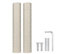 SAVITA 2 Piezas Rascador de Repuesto Gatos, 40cm Poste de Rascador de Árbol de Gato con 4 Tornillos M8 Postes de Repuesto de Sisal Natural para Gatitos Torre de Árbol de Gato