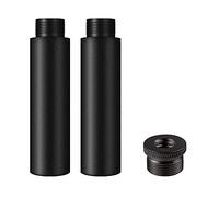 SAVITA 2 Piezas Tubos de Extensión de Soporte de Micrófono con 1 Adaptador de Metal de 1-1,5cm Varilla de Extensión de Micrófono de 1,5cm para Soportes de Escritorio y Soporte de Brazo (Negro)