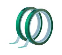 SAVITA 2 Rollos Cinta Alta Temperatura, 10 mm x 33 m (108 Pies) Cinta de Transferencia de Calor para Sublimación Pintura Placas de Circuito Recubrimiento en Polvo (Verde)