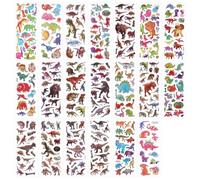SAVITA 20 Hojas Pegatinas Dinosaurios para Niños, Adorables 3D Dibujos Animados y Realistas Pegatinas Dinosaurios Temática de Animales Fiestas Suministros para Botellas Agua Scrapbooking Decoraciones