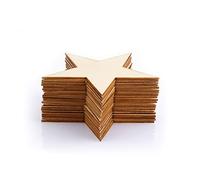SAVITA 20 Piezas Estrellas de Madera para Manualidades, Sin Terminar para Escribir y Pintar, Decoración de Festivales