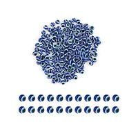 SAVITA 200 Piezas Azul Evil Eye Beads Eyeball Spacer Handmade Resin Charms for DIY Bracelets Necklace Jewelry Making (6mm)