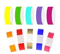SAVITA 200 Piezas Pulseras Colores de Papel, Resistentes al Desgarro Coloridas Pulseras de Neón Impermeables Pulseras Desechables para Eventos Fiestas (10 Colores)