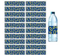 SAVITA 20uds Etiquetas para Botellas de Agua, Temática de Dibujos Animados Pegatinas Botellas con Círculo Dorado para Decoración Fiestas Cumpleaños Infantiles