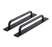 SAVITA 212 mm Tirador Puerta Corredera Autoadhesivo, 2 Piezas Tirador Puerta Autoadhesivo Tiradores de Manija Cocina Kitchen Door Handles para Gabinetes Cajones de Tocador Armario (Negro Mate)
