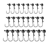 Savita 24 Piezas Gancho de Pesca de Champiñón, 1,6g/2g/3g Cabeza de Jigs Pesca Anzuelos para Señuelos Blandos, Hierro Anzuelo de Pesca Bola Plantilla para Agua Dulce Agua Salada Pesca Amantes (Negro)