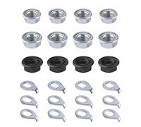 SAVITA 24 Piezas Hexagonal Tuerca de Brida y Arandela Bicicleta, Acero al Carbono M8/M9,5/M10 Tuercas de Bicicleta Tuercas de Eje con Brida Accesorios para Bicicleta de Montaña Delantera y Trasera