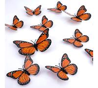 SAVITA 24 Piezas Mariposa Pegatinas, Peso Ligero Artificial Pegatinas de Mariposa Hermosa, Mariposas de Decoración 3D para Puerta de Pared Refrigerador para Fiesta Cumpleaños Celebración Favor