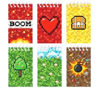 SAVITA 24 Uds Mini Cuadernos de Píxeles, Artículos para Fiestas Temáticas Píxeles Mini Bloc de Notas para Niños Rellenos Bolsas Regalos Premios Escolares Cumpleaños