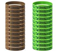 SAVITA 24uds Pulseras de Silicona con Temática Píxeles, Pequeñas Pulseras Silicona con Temática Minería Ideales para Rellenar Bolsas Regalo Decoraciones de Cumpleaños y Artículos Fiesta