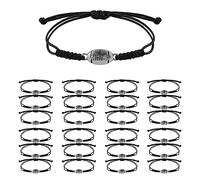 SAVITA 24uds Pulseras Rugby, Pulsera Pelota Pulsera Cuerda Trenzada Ajustable con Decoración de Colgante Rugby para Adolescentes Mujeres Hombres Jugadores