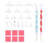 SAVITA 25 Piezas Kit de Herramientas de Pintura con Diamantes, Bolígrafos de Pintura de Diamantes Agarre Cómodo Ergonómico Diamond Painting Pen (Rojo, Azul)