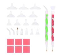 SAVITA 25 Piezas Kit de Herramientas de Pintura con Diamantes, Bolígrafos de Pintura de Diamantes Agarre Cómodo Ergonómico Diamond Painting Pen (Rojo, Verde)
