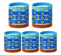 SAVITA 25 Pulseras Silicona con Forma de Anillo Azul, Reutilizables con Temática de Dibujos Animados para Fiestas Infantiles (5 Estilos)