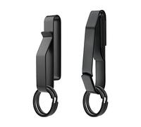 SAVITA 2uds Llavero Táctico, Llavero Táctico de Acero Inoxidable con 4uds de Llaveros Desmontables Llavero Negro para Hombres Se Adapta a Cinturones de Hasta 5,7cm para Policía Bomberos