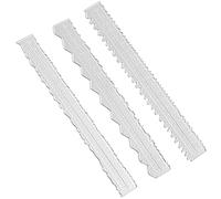 SAVITA 3 Piezas Regla de Borde Irregular, 21,4cm Regla de Metal para Manualidades Regla de Rasgado de Papel Reglas de Medición para Repujado Fabricación de Tarjetas Troqueles de Corte (3 Estilos)