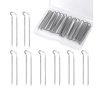 Savita 30 Piezas Alfileres para Coser en Forma de U, Alfileres de Horquilla Alfileres para Manualidades de Acero Inoxidable Alfileres de Bloqueo Doble Alfileres Rectos para Coser (1,78 Inch de Largo)