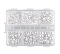 SAVITA 3000 Piezas 2/3/4/5/6/8mm Perlas Semiredondas Blancas, Medias Perlas de Cabujón para Manualidades Perlas Sueltas Pequeñas para Bricolaje Collares Pulseras Joyería Arte de Uñas Haciendo
