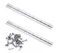 SAVITA 30cm Bisagras Piano, 2 Piezas Bisagra Piano Acero Inoxidable con Agujeros, Pulido Resistente Piano Hinge Acero Inoxidable para Caja Almacenamiento Gabinetes Barcos, Tornillo Incluido (Plata)