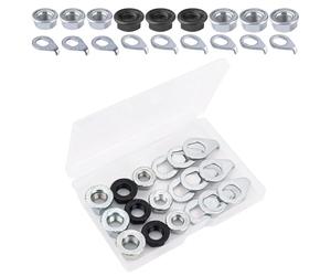 SAVITA 36uds Tuercas Eje Bicicleta y Arandelas Seguridad, M8/M9.5/M10 3 Tamaños Tuerca Eje Rueda Bicicleta con Brida Kit Negro Plata Piezas Buje Bici para Bici Ciudad Rueda Delantera y Trasera