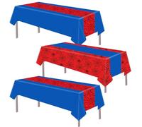 SAVITA 3uds Manteles Cumpleaños Araña, 137x274cm 2 Estilos Manteles Fiesta Impermeables No Reutilizables de Material Polietileno para Baby Shower Halloween Suministros Fiestas Cumpleaños Infantiles