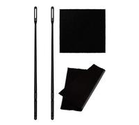 SAVITA 4 pez. Kit de Limpieza Flauta Travesera, Varilla de Limpieza de Flauta de 2 pez. y Paño de Limpieza Flauta Travesera de 2 pez. Limpiador de Flautas Limpieza Flauta para Pulido (Negro)