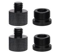 SAVITA 4 piezas Adaptador de Soporte de Micrófono, 5/8 Hembra a 3/8 Macho y 3/8 Hembra a 5/8 Macho 5/8 Hembra a 1/4 Macho y 1/4 Hembra a 5/8 Macho, Mic Stand Adapter para Cámara