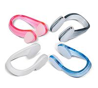 SAVITA 4 Piezas Clip de Nariz para Nadar Gel de sílice Impermeable para Niños y Adultos, Paquete de Caja Multicolor (4 Colores)