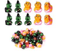 SAVITA 40 Patos Resina de Bruja, 2 Estilos Pequeño Pequeño Brujas Buenas y Malas Minifiguras de Animales Resina para Halloween Bricolaje Acuario Jardín Oficina Decoración