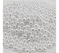 SAVITA 400 Piezas 8mm Perlas Redondas Blancas Perlas Espaciadoras Sueltas de Satén para Manualidades Collares pulseras Pendientes Anillos Fabricación de Joyas