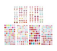 SAVITA 464uds Pendientes Adhesivos Niña, Pegatinas Gemas 3D Múltiple Colores y Formas Autoadhesivas para Niñas Adolescentes Manualidades y Disfraces(6 Hojas)