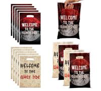 SAVITA 50 Pezzi Sacchetti Regalo "Benvenuti Dall'Altra Parte", Bifacciali Sacchetti Bomboniere a Tema Straniero Decorazioni per Feste Horror per Feste Sottosopra e Decorazioni di Halloween