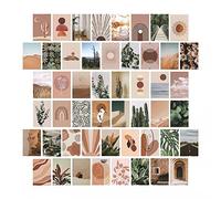 SAVITA 50 Piezas Pastel Danish Poster, 10x15cm Pastel Danés Estético Kit de Collage de Pared Estéticos Danish Pastel Wall Art para Dormitorio Comedor Dormitorio Decoración de Pared (Marrón)