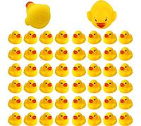 Savita 50 Piezas Pato De Goma Juguete De Baño para Niños Flotador y Chirrido Mini Patos Amarillos Juguetes De Bañera para Ducha / Cumpleaños / Suministros para Fiestas