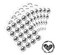 SAVITA 500 Piezas 3,2cm de Diámetro Pegatinas Corazón para Sobres Autoadhesivas Hecho con Amor Boda Fiestas Tarjetas de Invitación (negro)