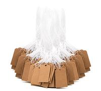 SAVITA 500 Piezas Etiquetas Kraft Quadrata Etiquetas de Papel Kraft de Regalo de Cartón para el Matrimonio Ropa Artesanías Regalos Joyas (1.5x2.6 cm)