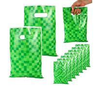 SAVITA 50uds Bolsas Regalo de Píxeles, Bolsas Regalo para Fiestas de Cumpleaños Píxeles con Asa Suministros para Fiestas Temáticas Juegos Dulces y Bocadillos (Verde)