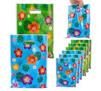 SAVITA 50uds Bolsitas Regalo, Bolsas de Regalo Hawaianas Tropicales con Flores Detalles para Fiestas Luau Decoración con Temática Tiki Luau Accesorios para Fiestas Aloha