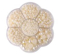 SAVITA 5600 piezas 2/3/4/5/6/8/10 mm perlas media redondas, perlas de espalda plana araña pequeñas perlas cabujón para bricolaje collares de fabricación de joyas decoración de vestido de novia Nail