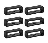 SAVITA 6 Piezas 18mm Retenedor de Correa para Reloj, Anillo de Cierre de Correa de Reloj de Silicona por Banda de Reloj Inteligente Pulsera Reemplazo (Negro)