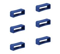SAVITA 6 Piezas Retenedor de Correa para Reloj, Anillo de Cierre de Correa de Reloj de Silicona por Banda de Reloj Inteligente Pulsera Reemplazo (20mm, Azul Oscuro)