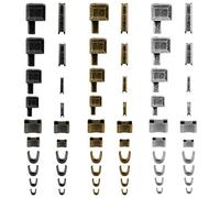 SAVITA 60 piezas de deslizador de pestillo de cremallera de metal, pasadores de inserción de retenedor de topes de cremallera, kit de reparación de tope de cremallera