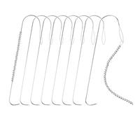 SAVITA 8 Piezas Agujas Curvas para Abalorios, 13,3 cm Agujas para Abalorios Acero Inoxidable Aguja Ojo Grande con Mango Aguja para Hilandero de Cuentas para Hacer Joyas Pulseras Collares